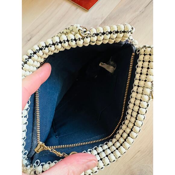 Vintage 1940s Whiting & Davis Metal Mesh Handbag Purse Evening Cream - Picture 3 of 6